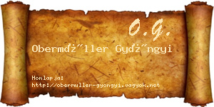 Obermüller Gyöngyi névjegykártya
